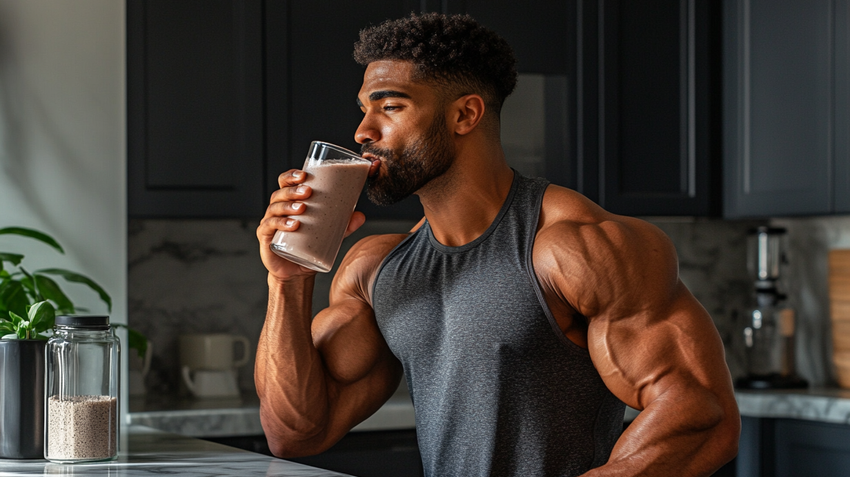 man drinking protein shake2