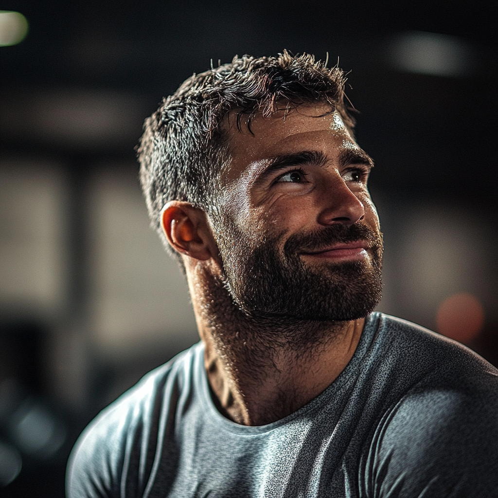 smiling in the gym